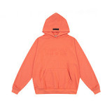 FOG Essentials FW22 double-row hooded sweatshirt with flocking on the chest, American high street fashion brand for couples