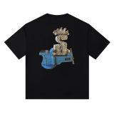 Cross-border European and American foreign trade S-letter printed cartoon series street casual loose-fitting unisex short-sleeve shirt