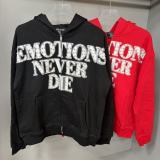 Cross-border foreign trade MIXED EMOTION American style trendy brand high street rhinestone loose hoodie sweatshirt unisex set
