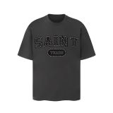 25ss cross-border European and American trendy brand high street loose casual retro short-sleeve T-shirt for men and women with printed letter and portrait designs
