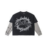 High-quality MIXED EMOTION trendy street hip-hop rhinestone white ink direct-print zipper hoodie for men and women