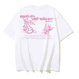 Wholesale high-quality foreign trade trendy brand off-shoulder short-sleeve T-shirts with melting arrow gradient starry sky splatter ink design, couple style