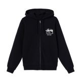 Cross-border trendy brand city exclusive zip-up hooded sweatshirt, autumn and winter loose-fit hoodie for men and women, jacket STU West