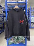 American retro SAINT MICHAEL ICON trendy brand distressed portrait hoodie for men and women, casual sweatshirt