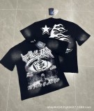 Cross-border American style new trendy brand retro distressed print street casual loose short-sleeve t-shirt, same style for couples