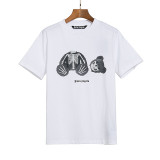 Wholesale cross-border European and American trendy brand Palm Angels decapitated bear print short-sleeve t-shirts for men and women, couples' high street half-sleeve shirts