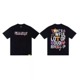 25ss American fashion high street COUGH SYRUP 3D white ink direct print rhinestone high street loose double yarn short sleeve t-shirt for men