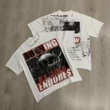 FIRST ROW LOST UTOPIA UNIVERSE CROPPED TEE white ink direct print short-sleeve T-shirt for men