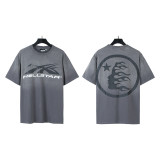 New cross-border HELL trendy high-quality vintage distressed T-shirt, loose fit printed short-sleeve T-shirt, unisex style for couples