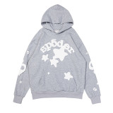 High-quality YoungThugSp555der American street fashion brand Pink loose-fit unisex hooded sweatshirt