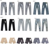 Cross-border European and American Purple Brand denim shorts, washed and distressed vintage splatter-paint denim pants for men