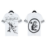 25ss Cross-Border Foreign Trade Hellstar American Trend High Street Retro Print Summer Loose Short-Sleeve T-Shirt Unisex