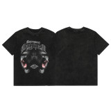 REPRESENT Doberman print washed distressed short-sleeve European and American men's summer heavy-duty trendy brand T-shirt wholesale