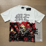 MIXED EMOTION American Fashion High Street Retro Loose Rhinestone Summer Pure Cotton Short Sleeve T-Shirt Unisex
