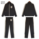 Cross-border American fashion brand Saint towel embroidered logo stand-up collar jacket and high street casual pants set for men and women