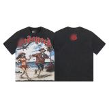 New Summer Arrival: GOD Fashion High Street Vintage Washed Distressed Short Sleeve Rock Band Print Loose Fit T-Shirt