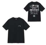 Summer short-sleeve Stus heavy-duty long-sleeve with correct lettering, high-quality American streetwear brand for couples