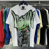 MIXED EMOTION High-Quality Fashionable High-Street Angel Rhinestone Vintage Loose-Fit Short-Sleeve Full-Print Unisex T-Shirt