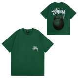 Summer short-sleeve Stus heavy-duty long-sleeve with correct lettering, high-quality American streetwear brand for couples
