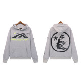 [Hell Series] Trendy High Street Hell Star Distressed Worker Head Print Casual Hoodie