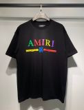 American-style trendy niche high street men's and women's AM1R1 ICON digital print casual round-neck short-sleeve retro loose-fit T-shirt