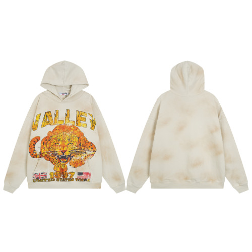 American trendy high street new retro character print summer unisex loose casual washed distressed oversized hoodie sweatshirt