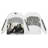 25ss Cross-Border Foreign Trade MIXED EMOTION American Streetwear High Street Retro Printed Hoodie Sweatshirt Set