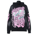 Cross-border European and American HELL NFC high street washed vintage distressed trendy loose hooded sweatshirt for men and women, same style for couples