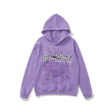 New autumn and winter 55555 spider print terry hooded sweatshirt, American street style casual loose hoodie