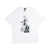 Original brand spring/summer new trendy brand STU classic cruiser print letter unisex short-sleeve shirt available for dropshipping