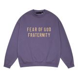 High street new autumn and winter FOG ICON double row letter print fleece-lined hooded sweatshirt for men and women, couple style trendy top