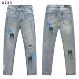 Cross-border European and American Purple Brand denim shorts, washed and distressed vintage splatter-paint denim pants for men