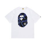 Trendy brand cross-border wholesale supply, foreign trade dropshipping, 260g heavyweight BAPE ape head shark short-sleeve T-shirt 2