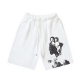 Summer new OW trendy Virgin Mary print casual loose shorts, unisex five-point pants