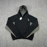 25ss Cross-Border Foreign Trade Mertra Fashionable Street Style Embroidered Letter Patchwork Color-Block Hooded Sweatshirt with Fleece for Men and Women