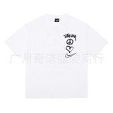 Cross-border European and American foreign trade S-letter printed cartoon series street casual loose-fitting unisex short-sleeve shirt