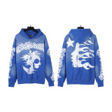 Hellstar European and American fashion brand high street vintage washed distressed printed street style loose hoodie for men and women