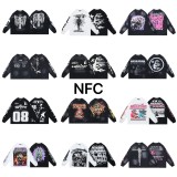 Hellstar trendy high street vintage washed distressed printed street rock sweatshirt long-sleeve T-shirt for men and women