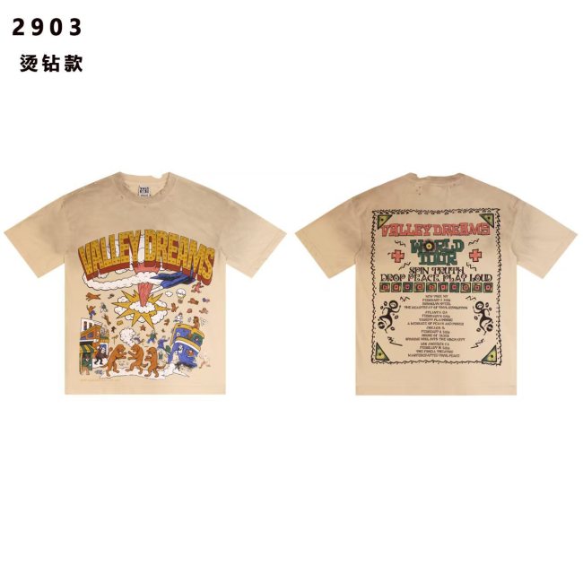 Cross-border foreign trade American vintage street retro trendy brand Japanese cartoon short-sleeve men's hip-hop printed T-shirt