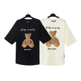 Wholesale cross-border European and American trendy brand Palm Angels decapitated bear print short-sleeve t-shirts for men and women, couples' high street half-sleeve shirts