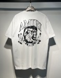 Summer new short-sleeve AM1R1 ICON letter print loose t-shirt, men's trendy casual half-sleeve top, women's