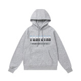 Trapstar's new rainbow gradient letter tiger head embroidery unisex hooded sports sweatshirt and jogger pants set