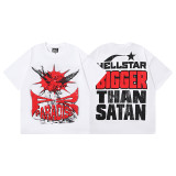 25ss Cross-Border Foreign Trade Hellstar American Trend High Street Retro Print Summer Loose Short-Sleeve T-Shirt Unisex