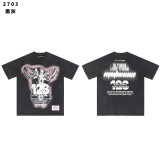 26ss Cross-Border Foreign Trade RRR123 CVA American Style Trendy Streetwear Vintage Washed Loose Short-Sleeve T-Shirt for Men