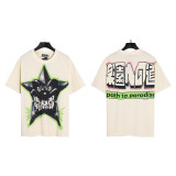 New cross-border HELL trendy high-quality vintage distressed T-shirt, loose fit printed short-sleeve T-shirt, unisex style for couples