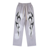 Cross-border American-style trendy brand letter-print vintage hoodie, loose-fit sweatshirt and pants set for men and women, thickened