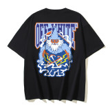25ss high-quality OFF OW trendy high street arrow print summer short-sleeve casual loose T-shirt for men and women couples