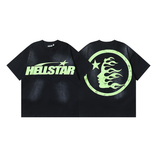 New cross-border HELL trendy high-quality vintage distressed T-shirt, loose fit printed short-sleeve T-shirt, unisex style for couples