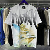 MIXED EMOTION High-Quality Fashionable High-Street Angel Rhinestone Vintage Loose-Fit Short-Sleeve Full-Print Unisex T-Shirt