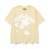 New European and American trendy high street couple's loose-fitting SP555DER spider web print short-sleeve T-shirt